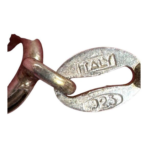 Sterling Silver 18" Italian Chain Necklace Inlaid Turquoise Lapis Lazuli Pendant - Picture 3 of 7